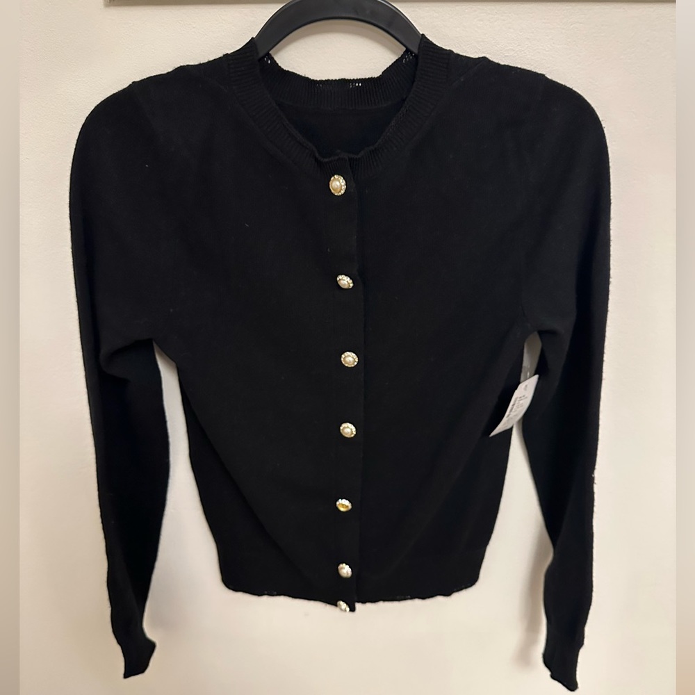 Sold❌Womens Marc Jacobs Wool and Cashmere Black Pearl Button Cardigan